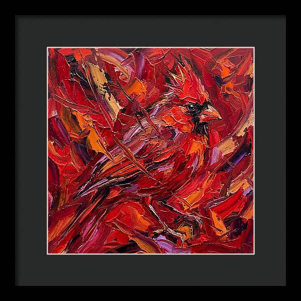 Cardinal Among Autumn Leaves
