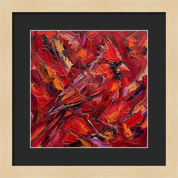 Cardinal Among Autumn Leaves