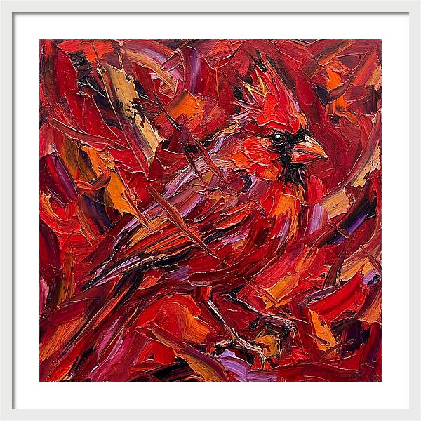 Cardinal Among Autumn Leaves