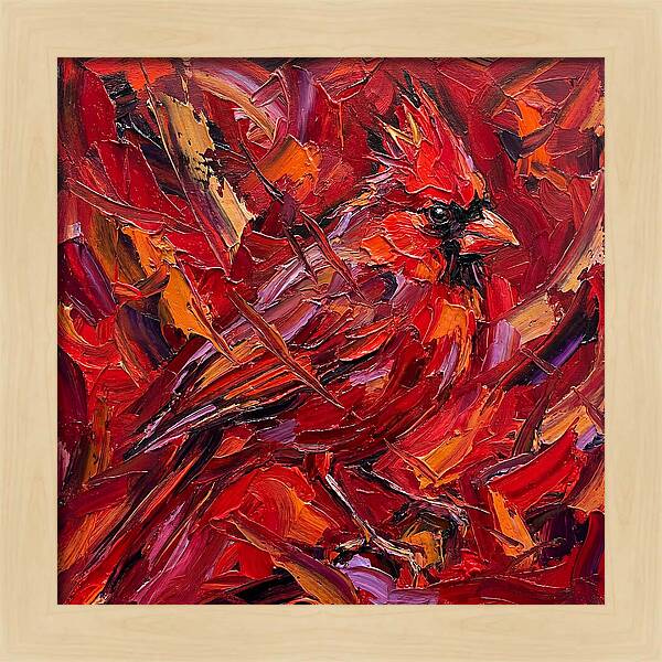 Cardinal Among Autumn Leaves