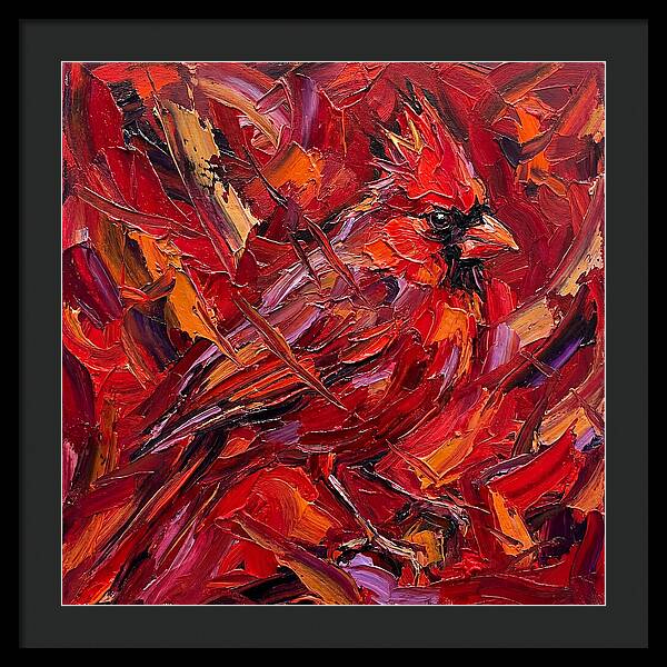 Cardinal Among Autumn Leaves