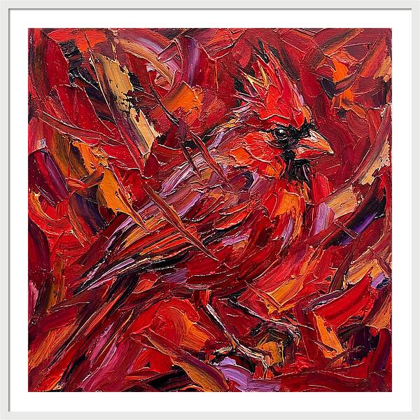 Cardinal Among Autumn Leaves