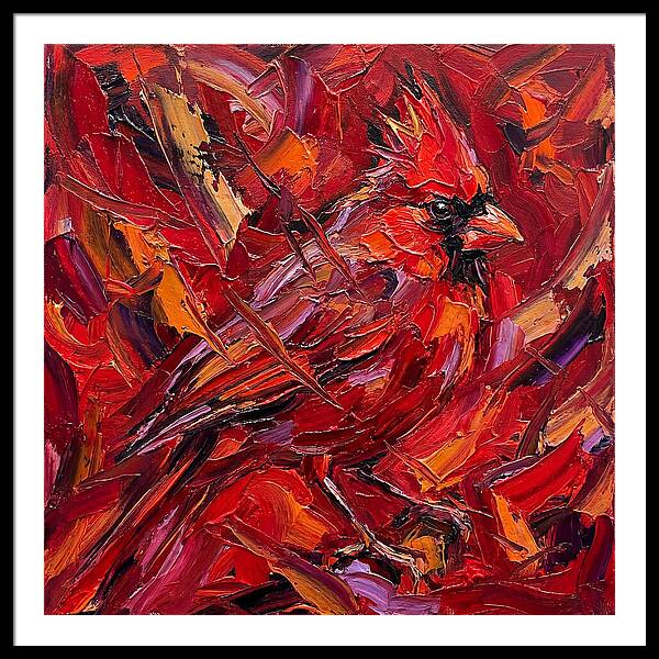 Cardinal Among Autumn Leaves
