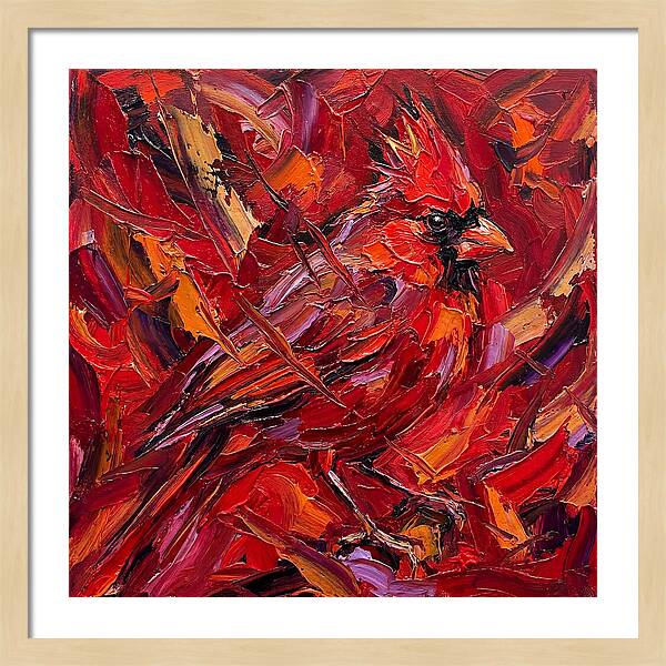 Cardinal Among Autumn Leaves