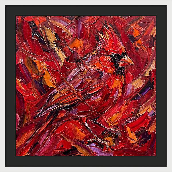 Cardinal Among Autumn Leaves