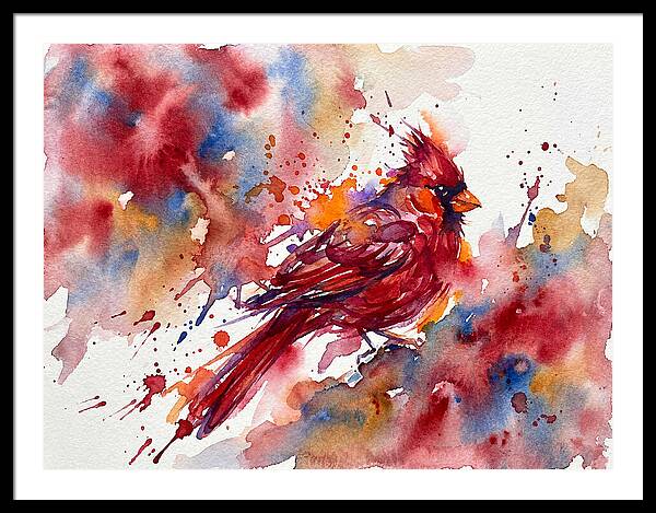 Cardinal In Vibrant Watercolor
