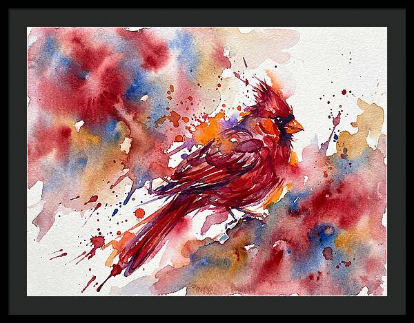 Cardinal In Vibrant Watercolor
