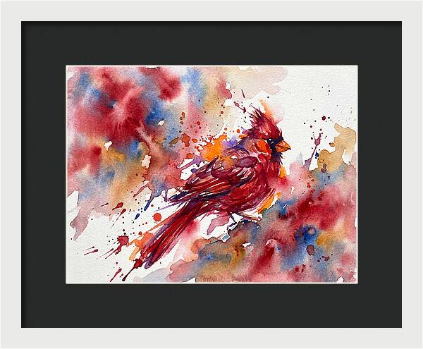 Cardinal In Vibrant Watercolor