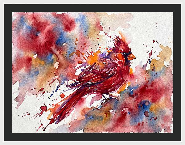 Cardinal In Vibrant Watercolor