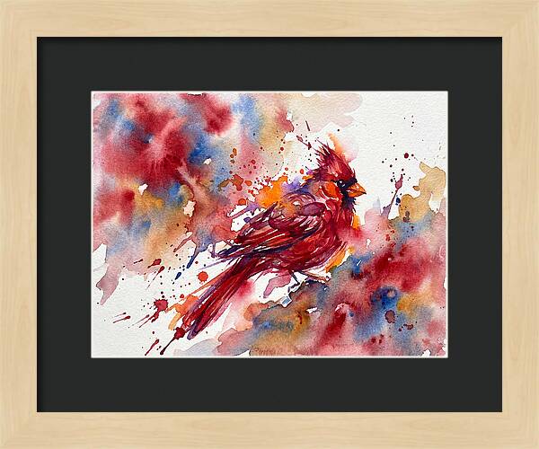 Cardinal In Vibrant Watercolor