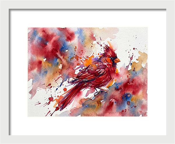 Cardinal In Vibrant Watercolor