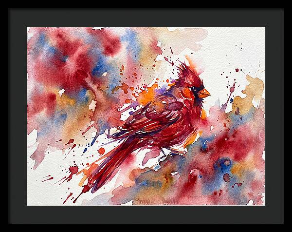 Cardinal In Vibrant Watercolor