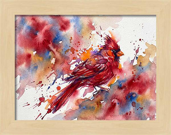 Cardinal In Vibrant Watercolor