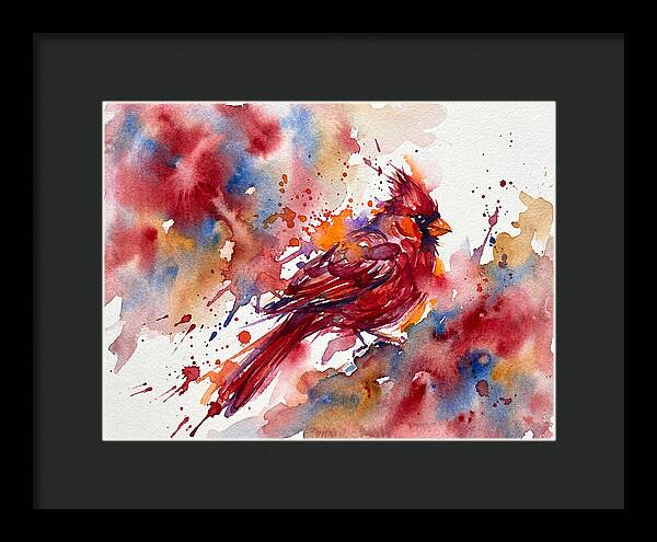 Cardinal In Vibrant Watercolor