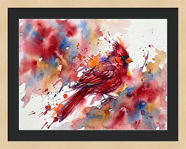 Cardinal In Vibrant Watercolor