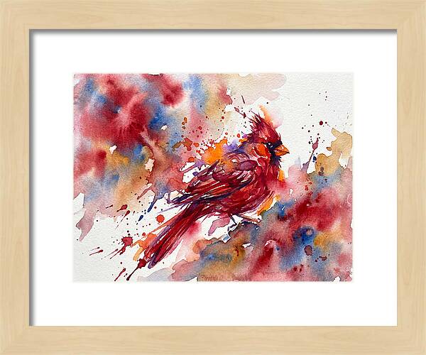 Cardinal In Vibrant Watercolor