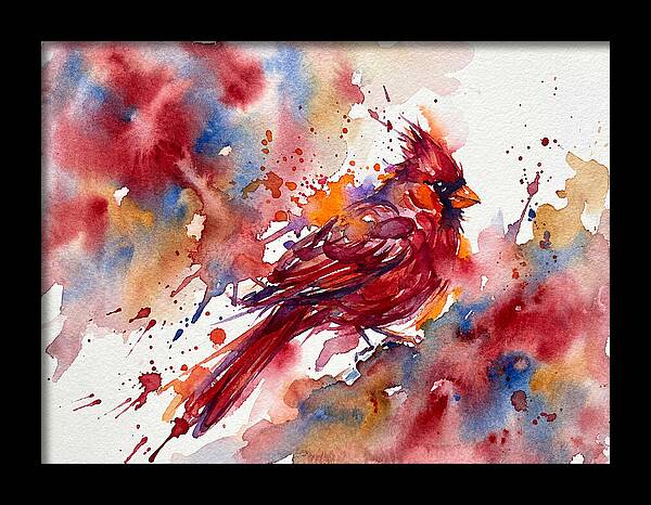 Cardinal In Vibrant Watercolor