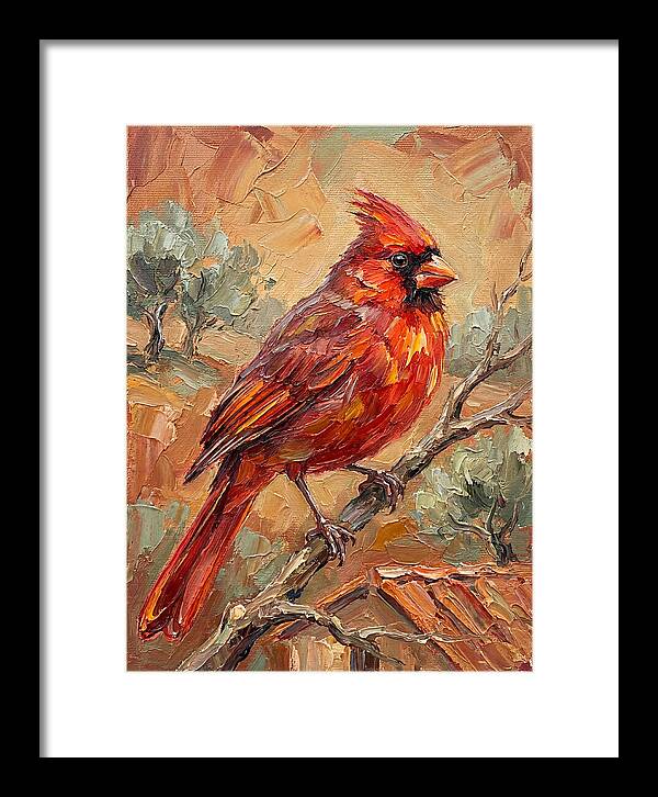 Cardinal Perched In Nature