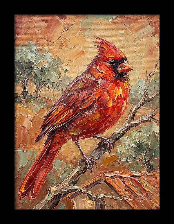 Cardinal Perched In Nature