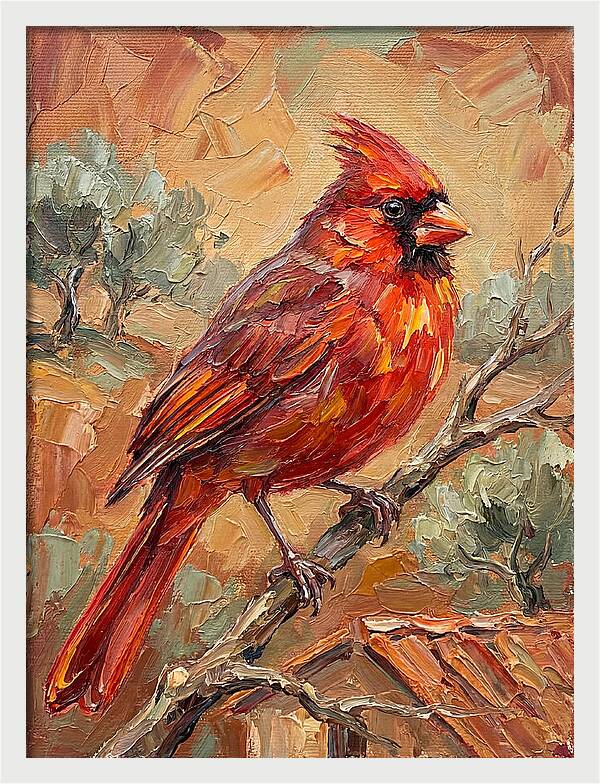 Cardinal Perched In Nature