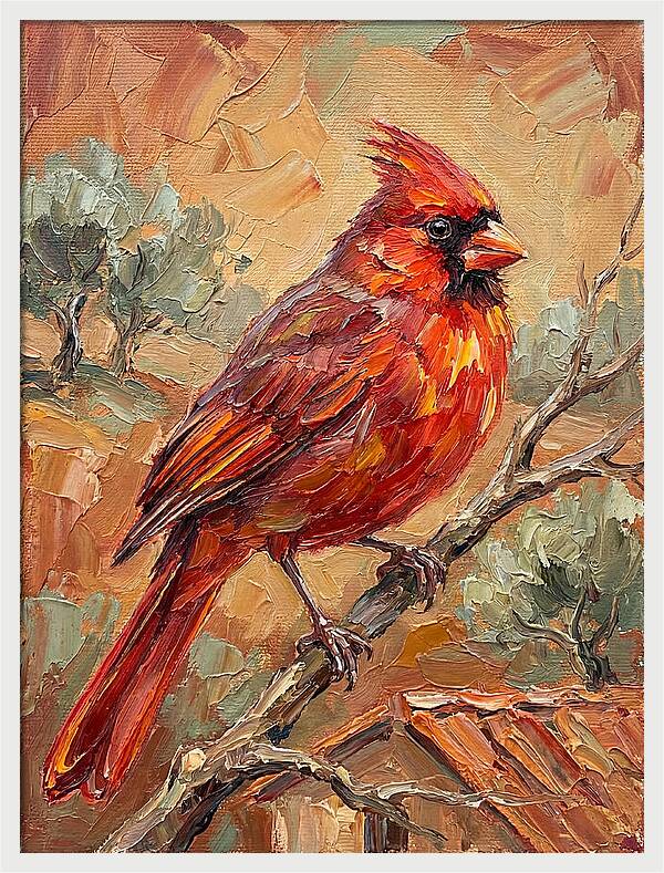 Cardinal Perched In Nature