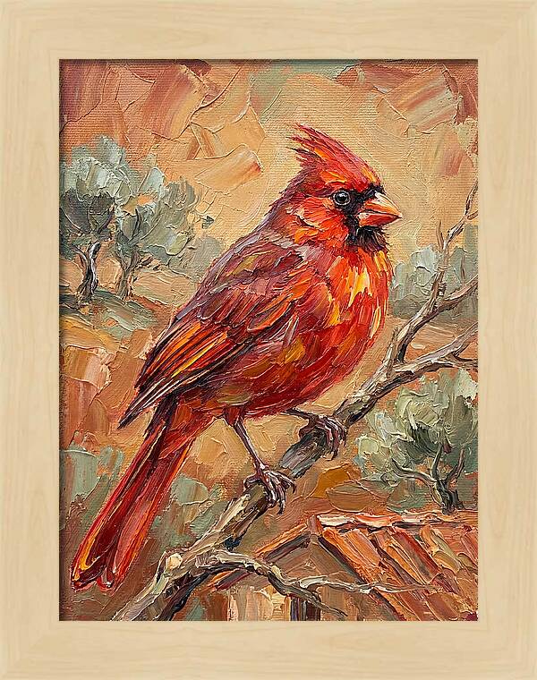 Cardinal Perched In Nature