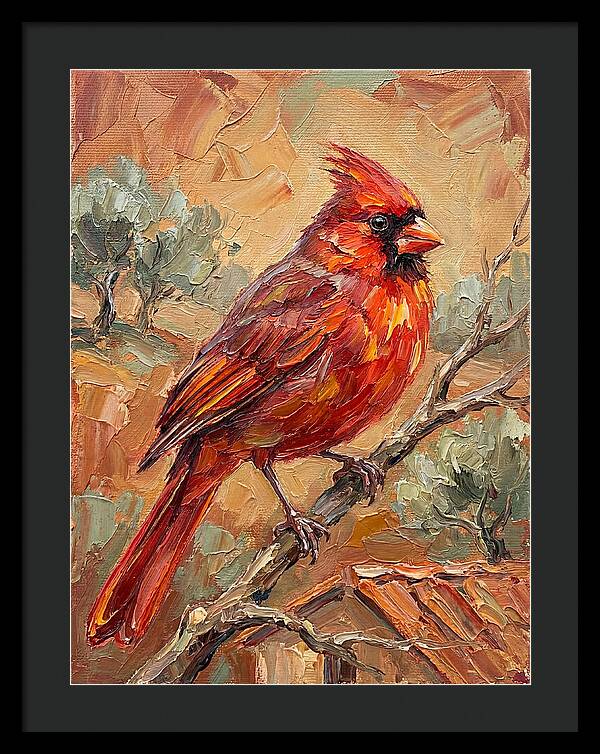 Cardinal Perched In Nature