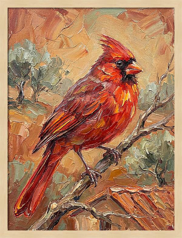 Cardinal Perched In Nature