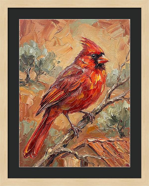 Cardinal Perched In Nature