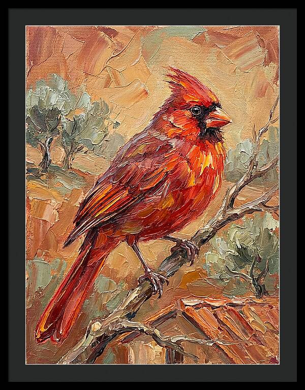 Cardinal Perched In Nature