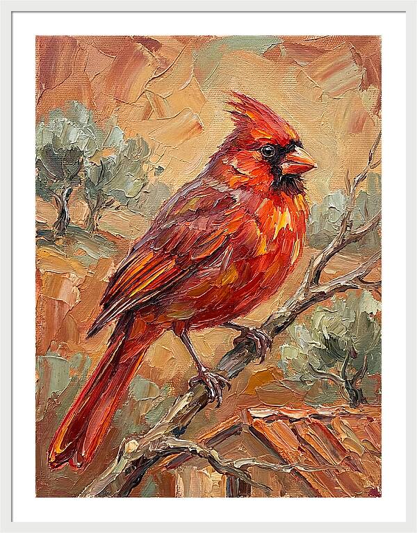 Cardinal Perched In Nature