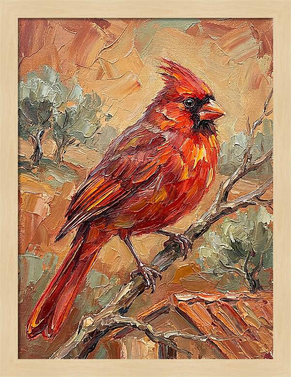 Cardinal Perched In Nature