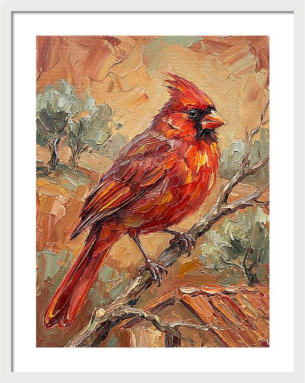 Cardinal Perched In Nature