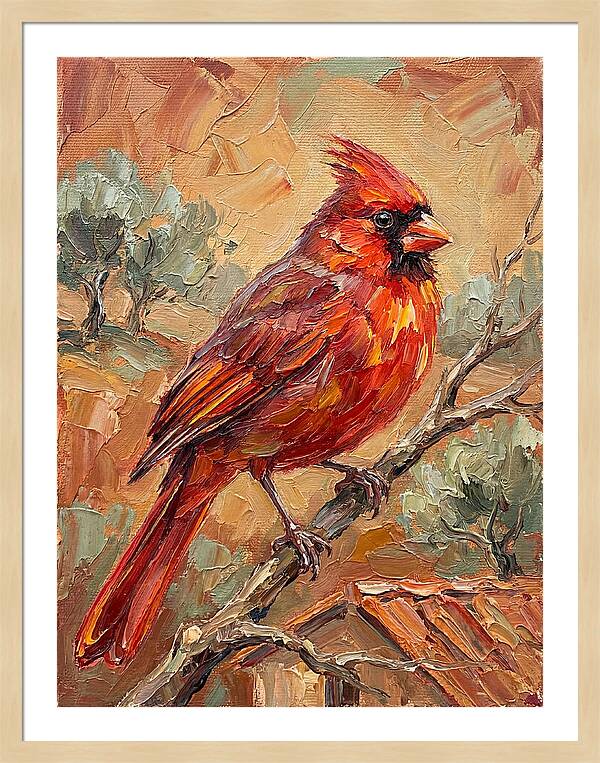 Cardinal Perched In Nature