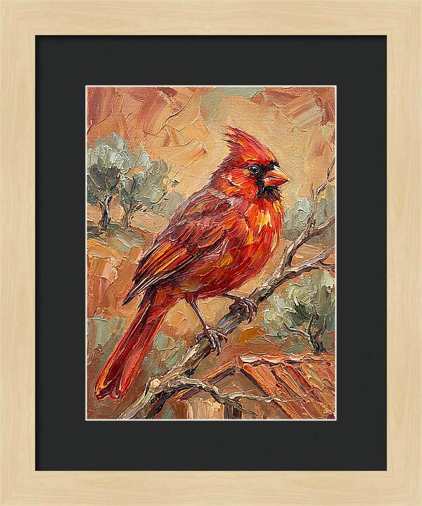 Cardinal Perched In Nature