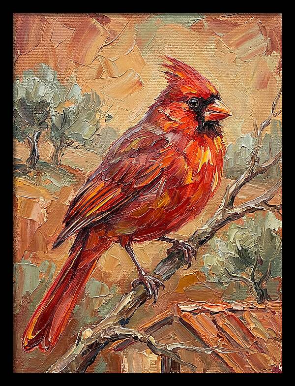 Cardinal Perched In Nature