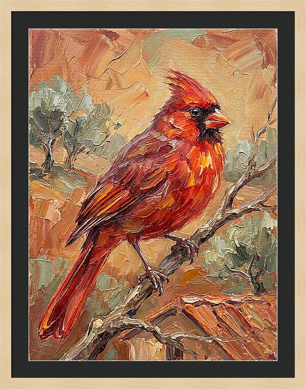 Cardinal Perched In Nature