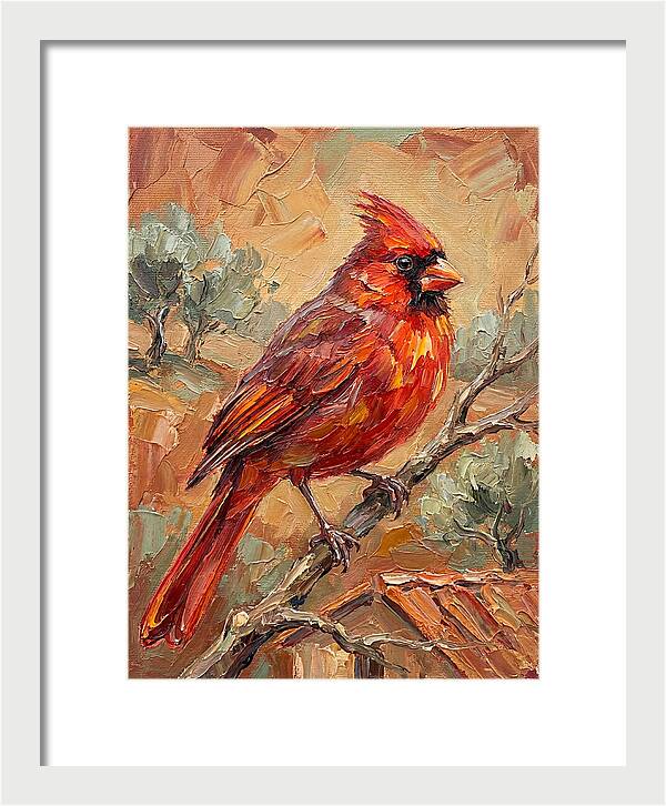 Cardinal Perched In Nature