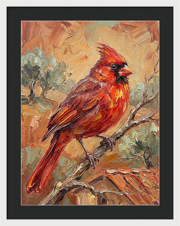 Cardinal Perched In Nature