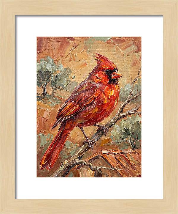 Cardinal Perched In Nature