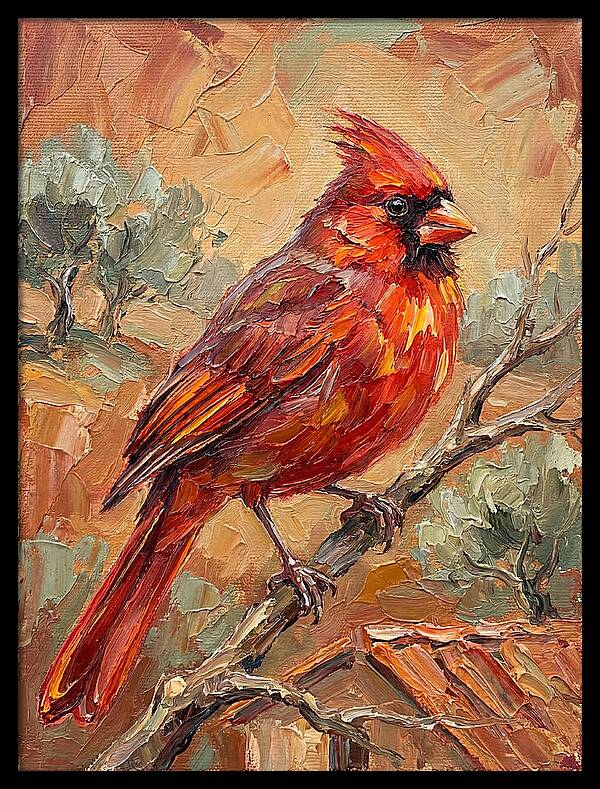Cardinal Perched In Nature