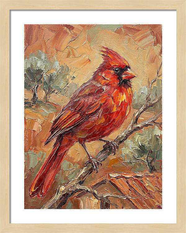 Cardinal Perched In Nature