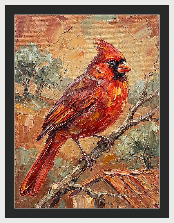 Cardinal Perched In Nature
