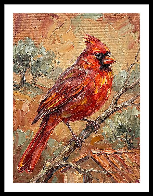 Cardinal Perched In Nature
