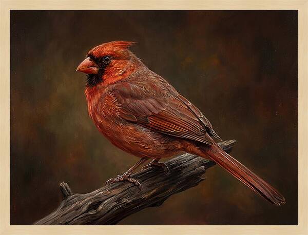 Cardinal Perched On Branch