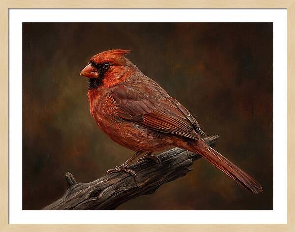Cardinal Perched On Branch