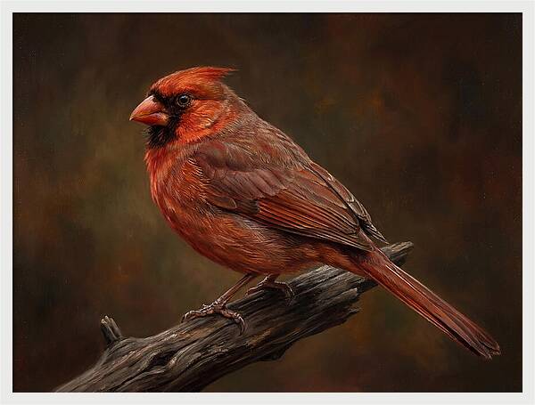 Cardinal Perched On Branch