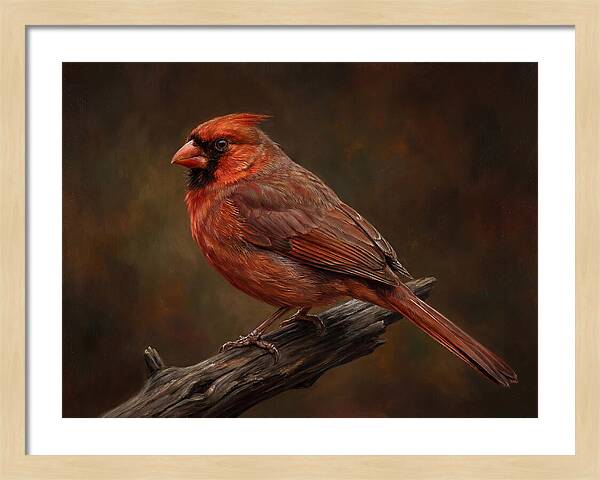 Cardinal Perched On Branch