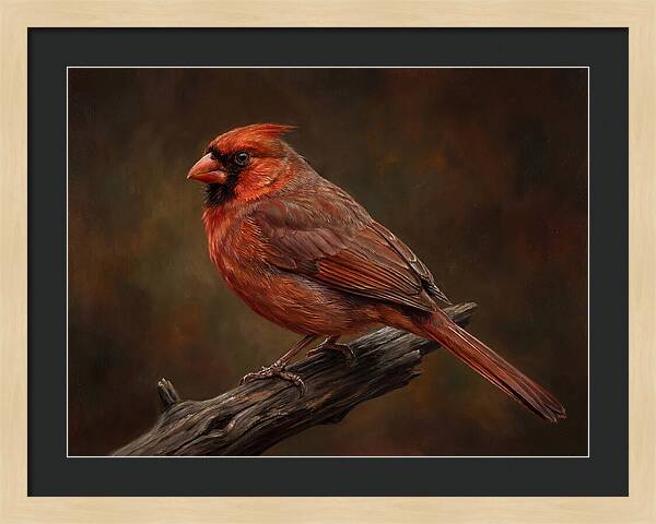 Cardinal Perched On Branch