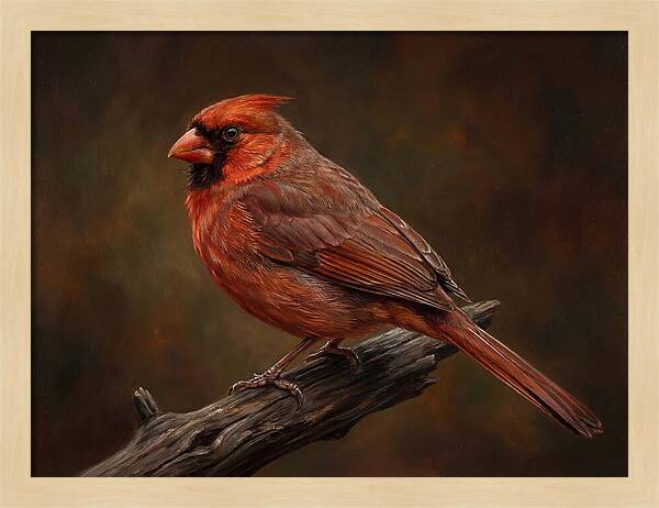 Cardinal Perched On Branch